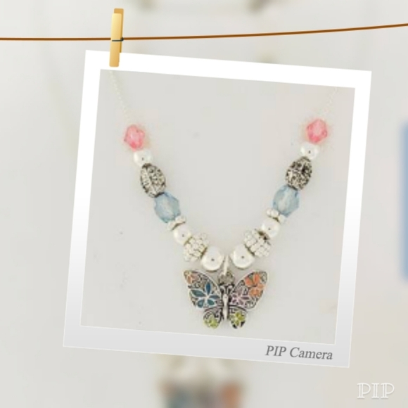 Multi-Colored Butterfly Necklace Set - Picture 1 of 3